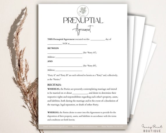 Cómo preparar un acuerdo prenupcial 1 Plantilla de acuerdo prenupcial, acuerdo prenupcial, acuerdo ...